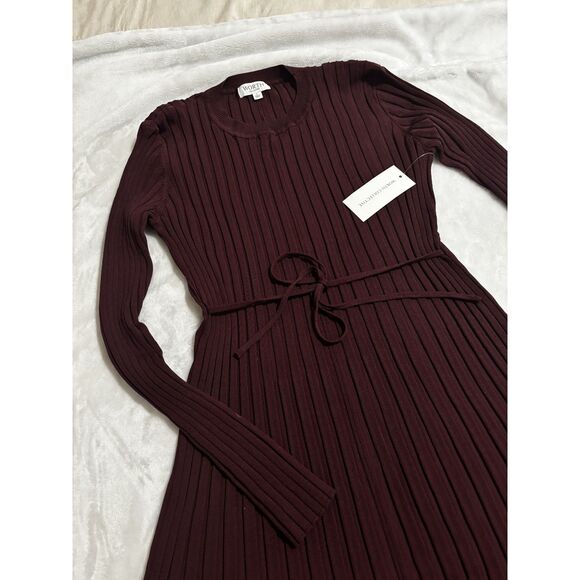 NWT Worth Collective Ribbed Knit Sweater Dress L Merlot Burgundy Maternity - Picture 7 of 8
